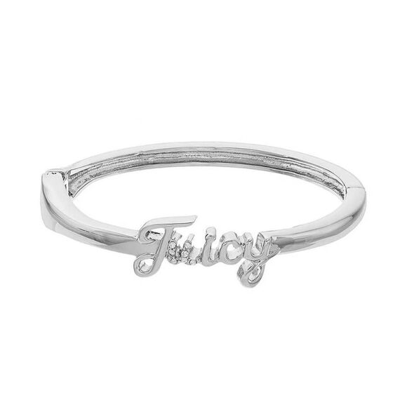 Juicy Couture "Juicy" Silver-tone Bangle Bracelet. - Picture 2 of 7